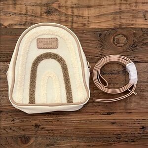Bath and Body Works Cream and Brown Crossbody/Makeup Bag